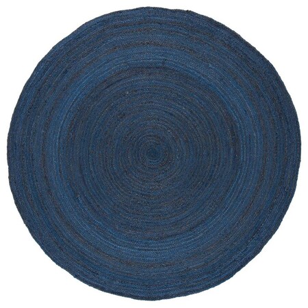 Safavieh 4 x 4 ft. Natural Fiber Round Hand Woven Rug; Navy & Blue NFB901M-4R